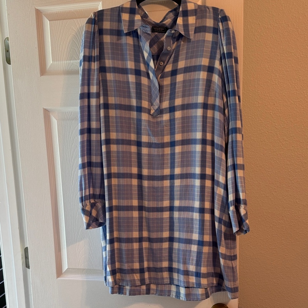 Blue Plaid Vineyard Vines Flannel Dress